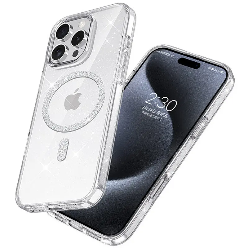Чохол TPU Eclipse Sparkle Magnetic Fit для Apple iPhone 16 Pro (6.3") Clear - фото 7