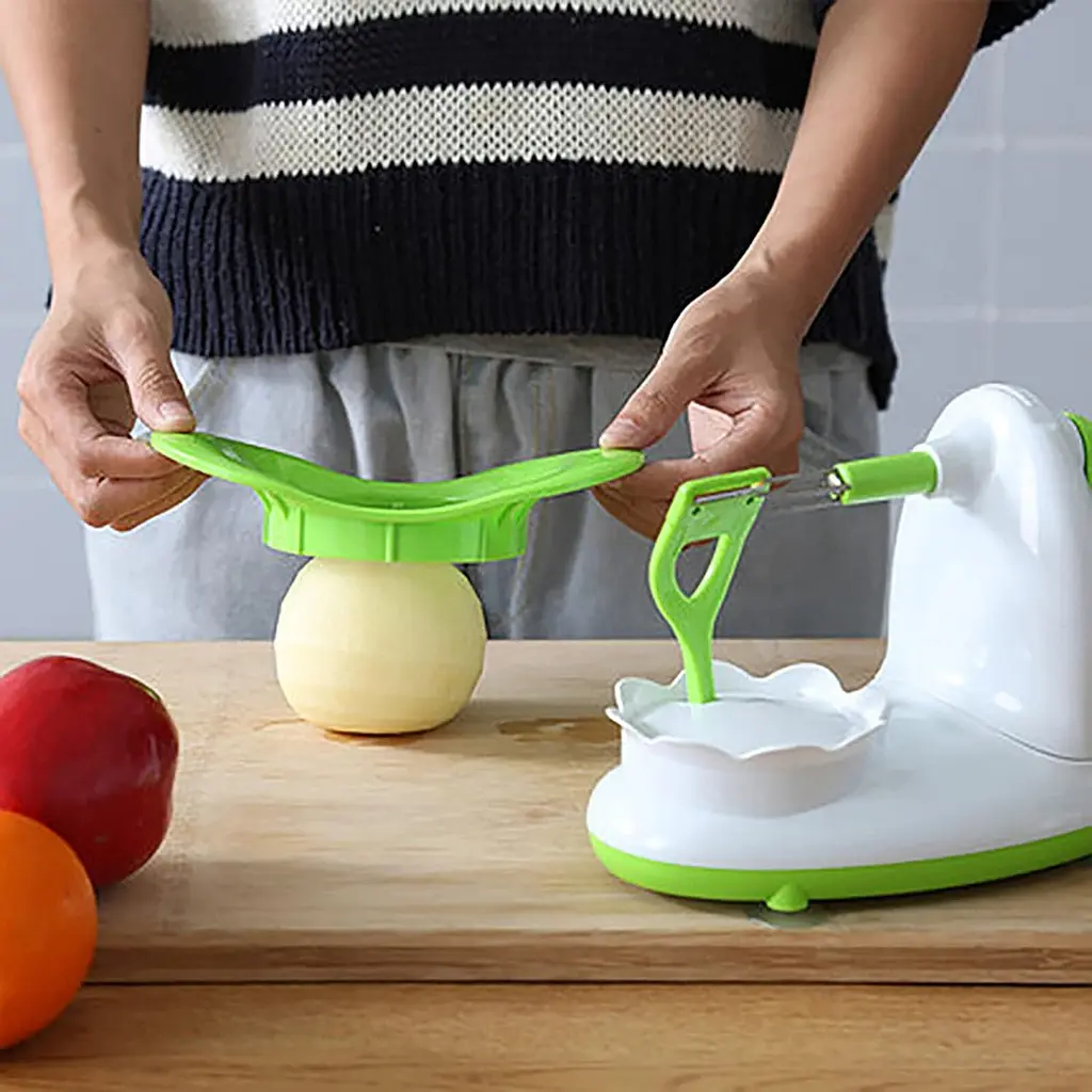 Яблукорізка + яблукочистка прилад для чищення та нарізки яблук, Kitchen Master Білий 84101 - фото 9