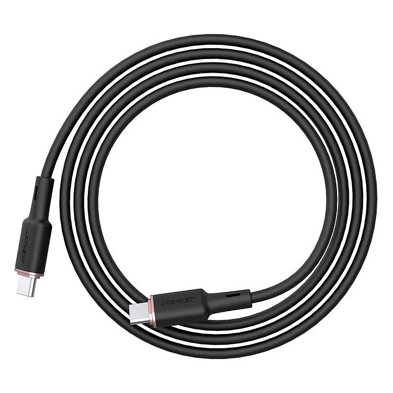 Кабель Acefast C2-03 Type-C to Type-C 3A 60W 1.2 м silicone zinc connectors чорний - фото 3