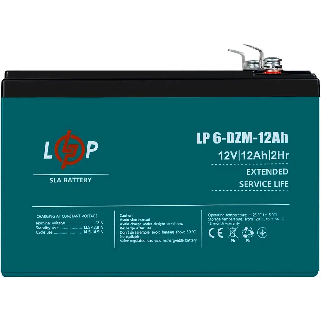 Акумулятор LogicPower AGM 6-DZM 12V (12V/12Ah/240Wh) (3536) [109283] - фото 2