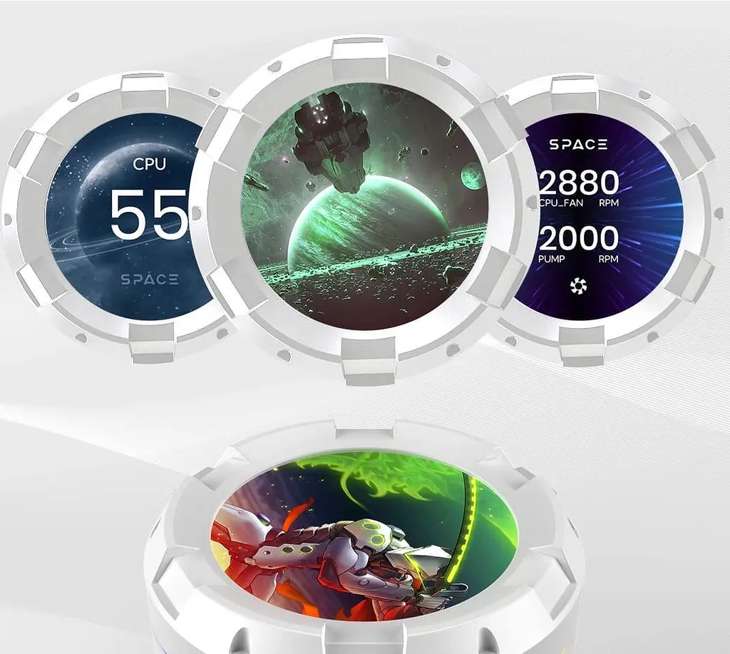 СВО ID-Cooling Space LCD SL360 White (SL360 WHITE) - фото 8