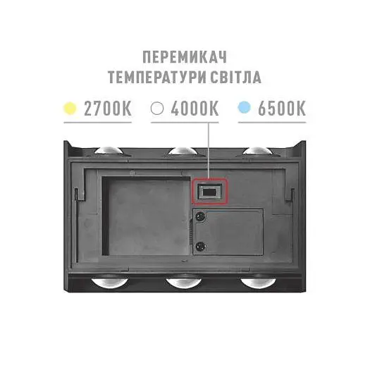 Фасадний світлодіодний світильник MAXUS MWL 6W 3CCT IP65 BL Square - фото 3