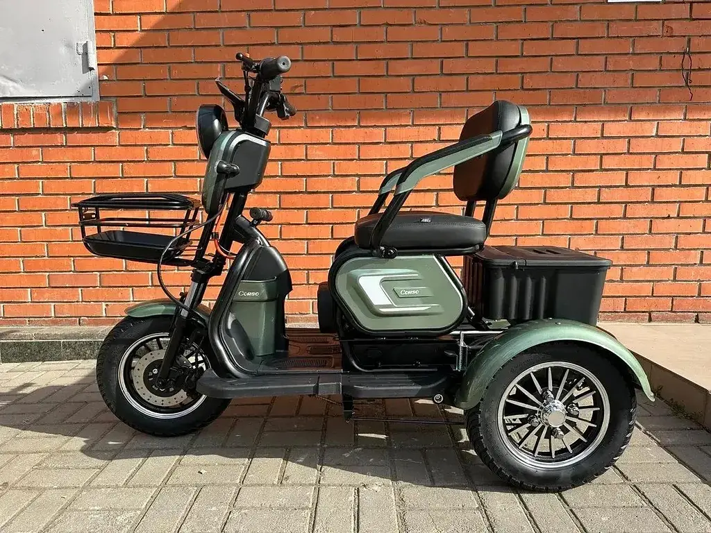 Электроскутер Трехколесный Corso Logan (1200W 72V/23Ah) Зеленый - фото 3