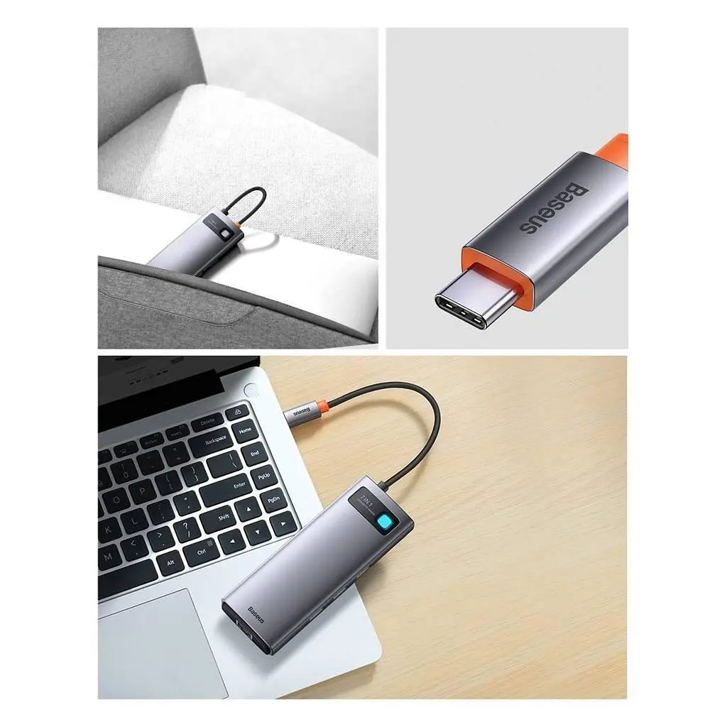 Хаб конвертер Baseus Metal Gleam Usb-C - VGA 7-in-1 WKWG040013 - фото 8