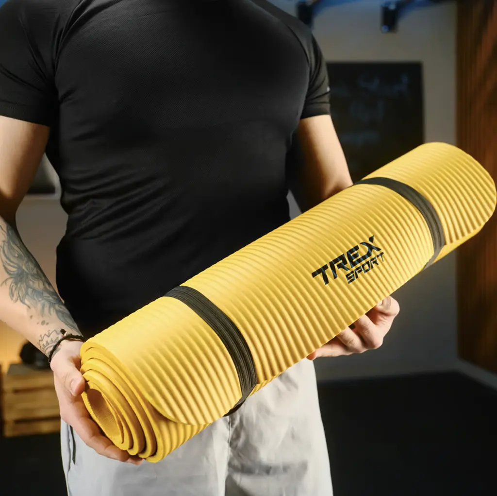Коврик для йоги Trex Sport TX-018NGM NBR 1см 180х60 жовтий - фото 12