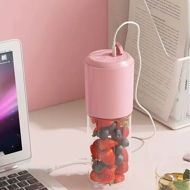 Портативний блендер/соковитискач N8 400+300ml 60W 1500mAh Pink - фото 3