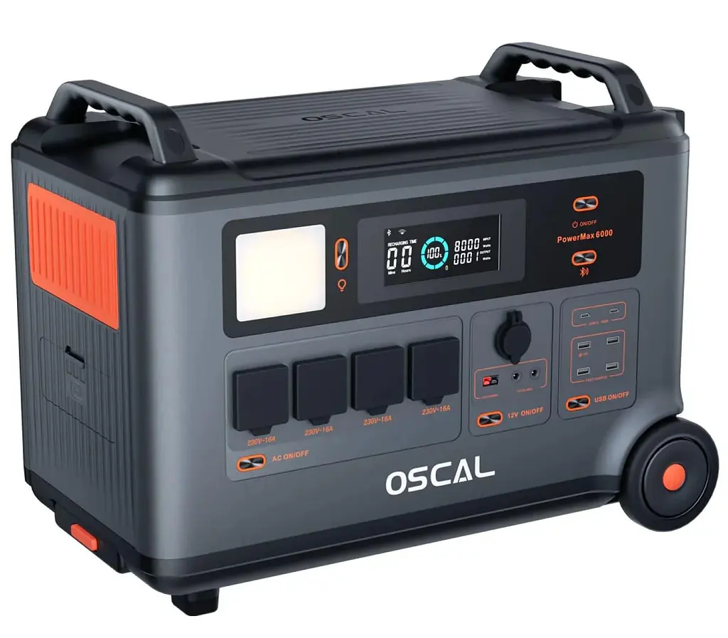 Портативна зарядна станція Oscal PowerMax 6000 LiFePO4, 3600 Вт/ч 6000 Вт (PowerMax 6000) - фото 2