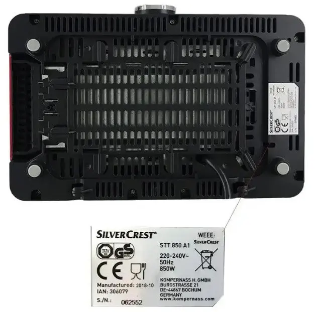 Тостер Silver Crest STS 850 A1 7 режимів обсмажування 850 Вт тостерниця для гарячих бутербродів - фото 8
