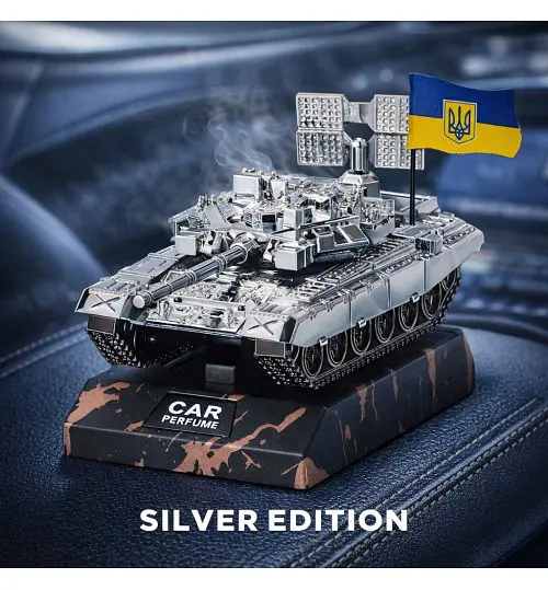 Ароматизатор автомобільний Танк UA Silver Oдеколон Парфум (Прапор України) TGTK-90 - фото 2