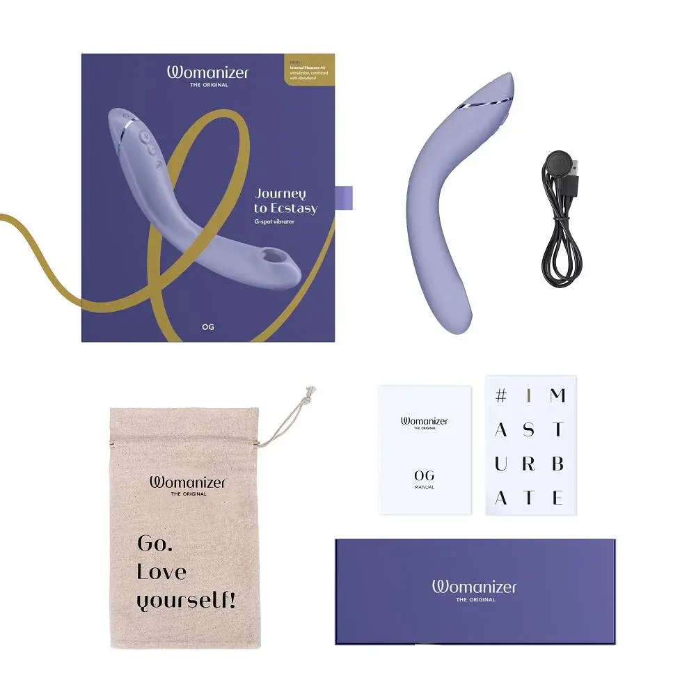 Лубрикант Womanizer OG Lilac + 50 мл - Вакуумний вибратор для точки G, 17,6 см фиолетовый - фото 17