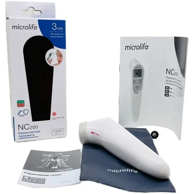 Инфракрасный бесконтактный термометр Microlife NC 200 гарантия  - фото 5