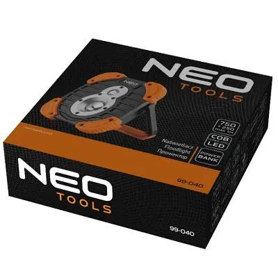 Прожектор Neo Tools акумулятор, 2600мАг, 3.7 Li-ion, 10 Вт + 3 Вт, 750+ 250 люме (99-040) - фото 4