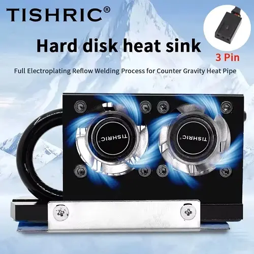 Радіатор для M.2 RGB, Black, вентилятор (2 шт, 3-pin TISHRIC teh0027955 - фото 4