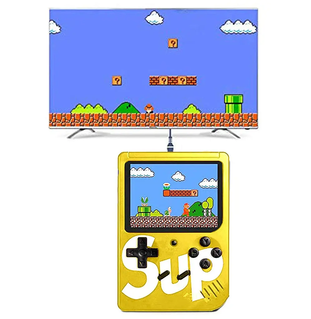 Портативна ретроконсоль 8 біт приставка Денді Retro Game Box SUP 400 in 1 Жовта з доставкою (ST) - фото 3