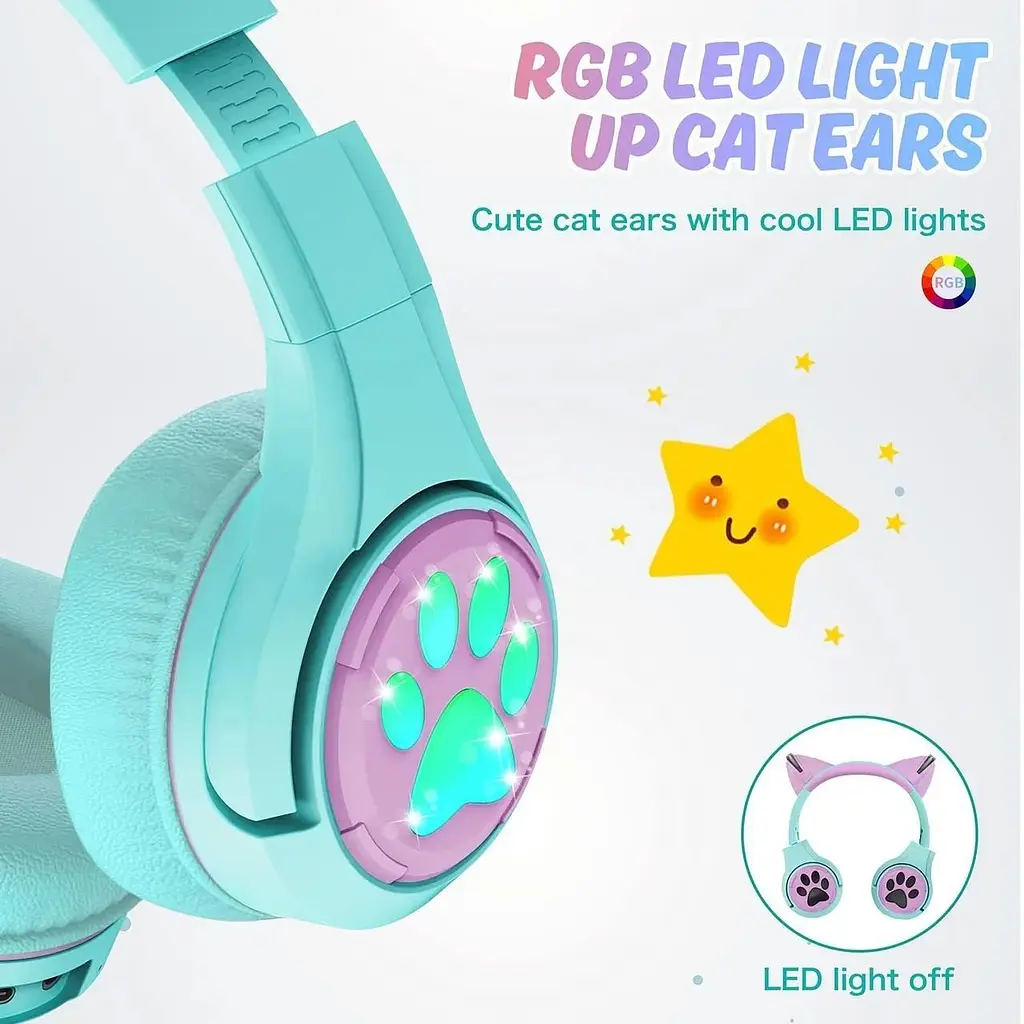 Дитячі навушники Riwbox CF9 Robot Cat Ear - фото 4