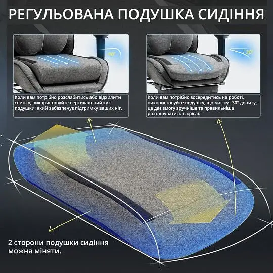 Геймерське крісло GT Racer X-2308 Fabric Gray/Black [121432] - фото 6