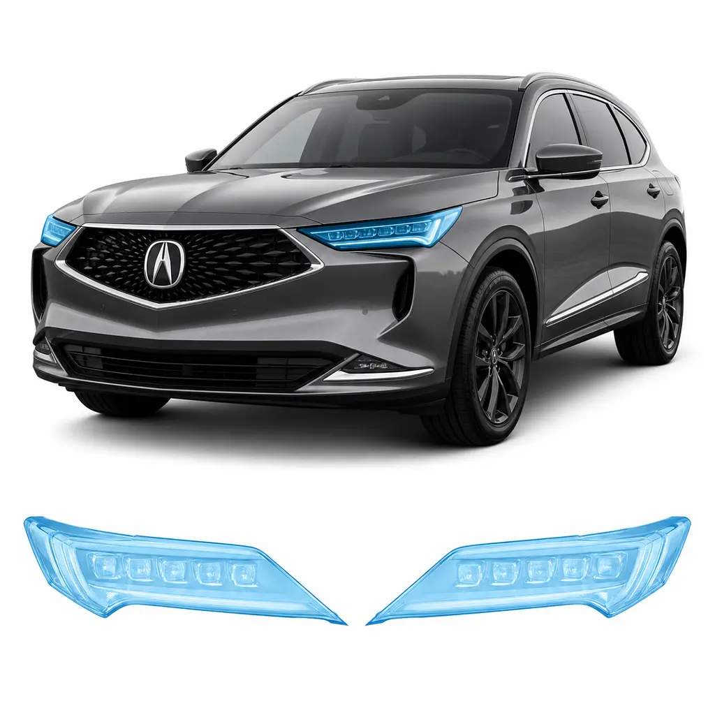 Антигравійна захисна бронеплівка за лекалами для Acura MDX YD4 2022 - оптика (фари та ПТФ)