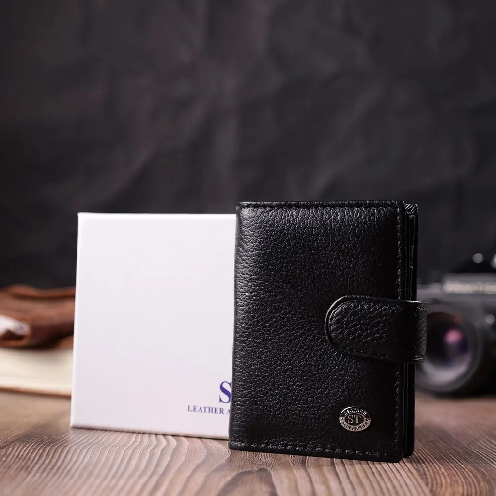 Надійна візитниця з натуральної шкіри ST Leather 22469 чорна - фото 9