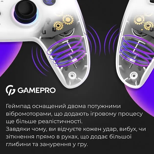 Геймпад GamePro GPS20W 2.4G/BT 5.1/USB беспроводной Switch/PC/PS/iOS/Android RGB White (GPS20W) - фото 16