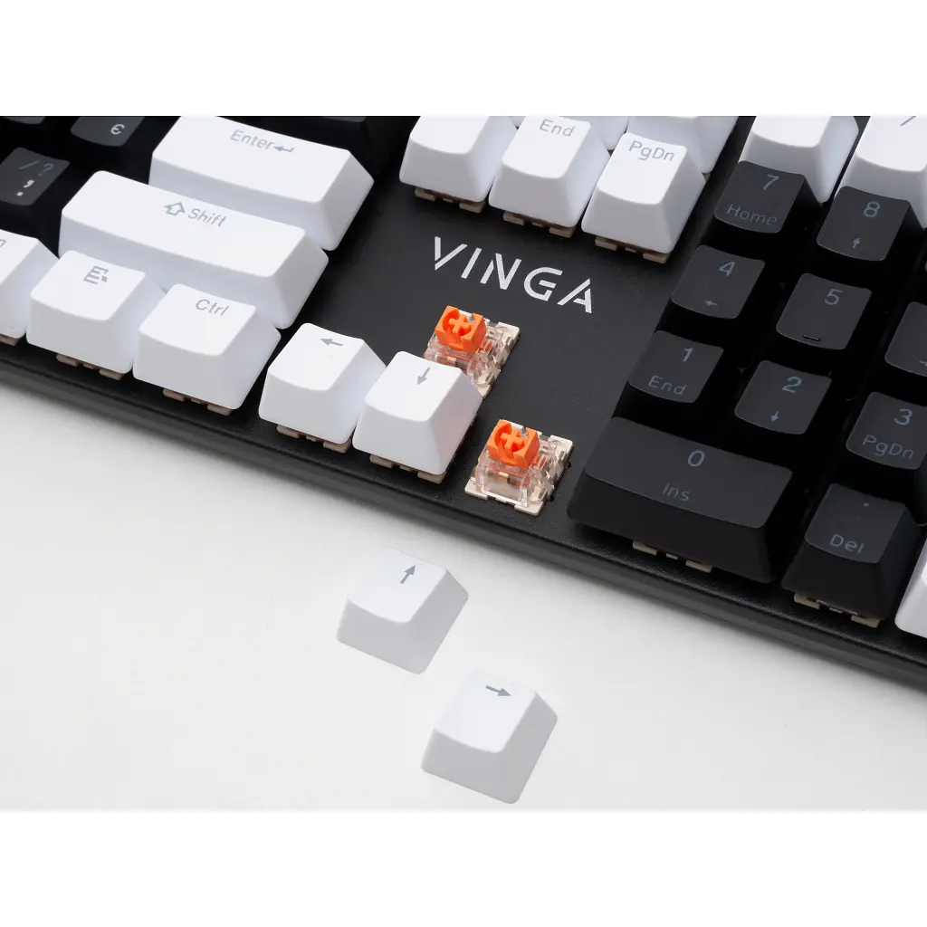 Клавіатура Vinga KBGM-095 LED Orange Switch USB White/Black (KBGM-095Y White/Black) - фото 6