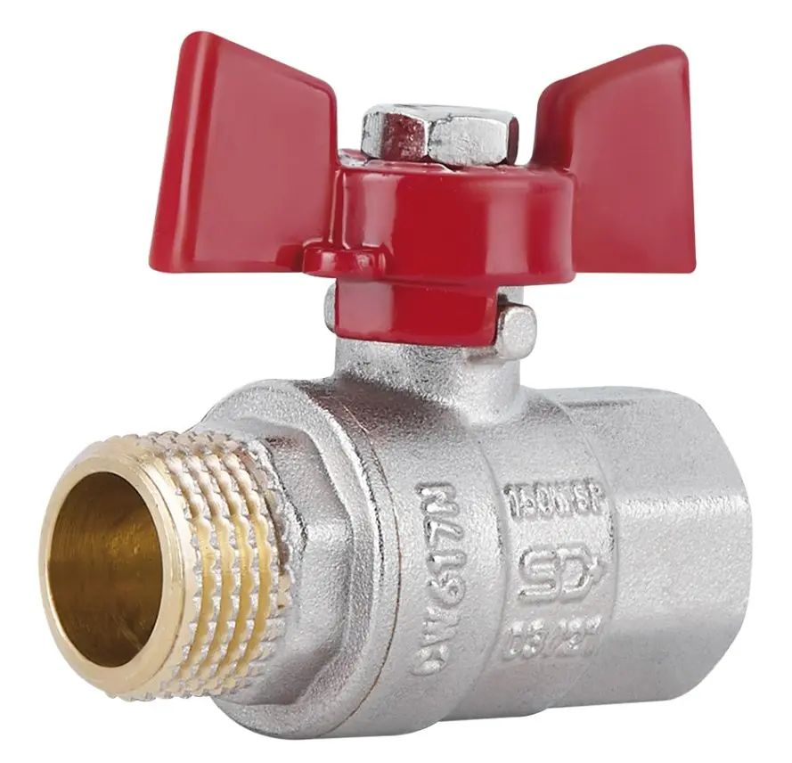 Кран кульовий Thermo Alliance Standart 1/2" ВЗ прямий, PN40, метелик SD607NW15PN40