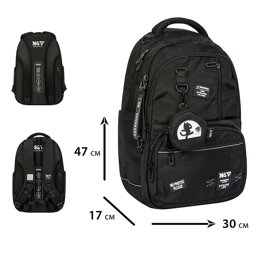 Рюкзак шкільний  ортопедичний шкільний Yes Black Cat TS-50L - фото 3