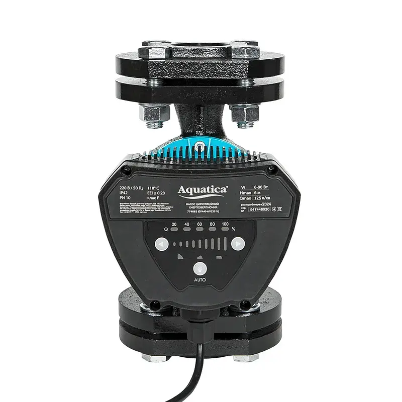 Насос циркуляційний енергозберігаючий фланц 6-90Вт Hmax 6м Qmax 125л/хв DN40 220мм + відповідний фланець AQUATICA GPA40-6F/220 IV (774082) - фото 6