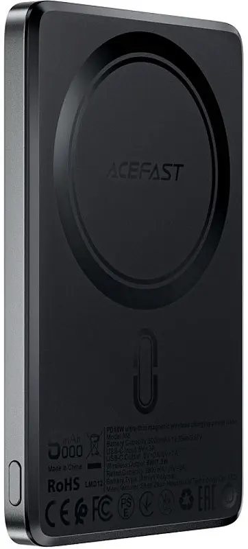 Портативний акумулятор - бездротове зарядне Acefast M8 Magnetic Wireless 5000mAh 18W QI 7.5W Чорний - фото 2
