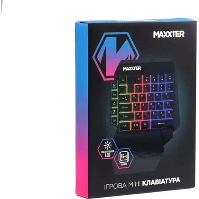 Клавіатура Maxxter KBG-OH-01B-UA USB UA Black (KBG-OH-01B-UA) - фото 5