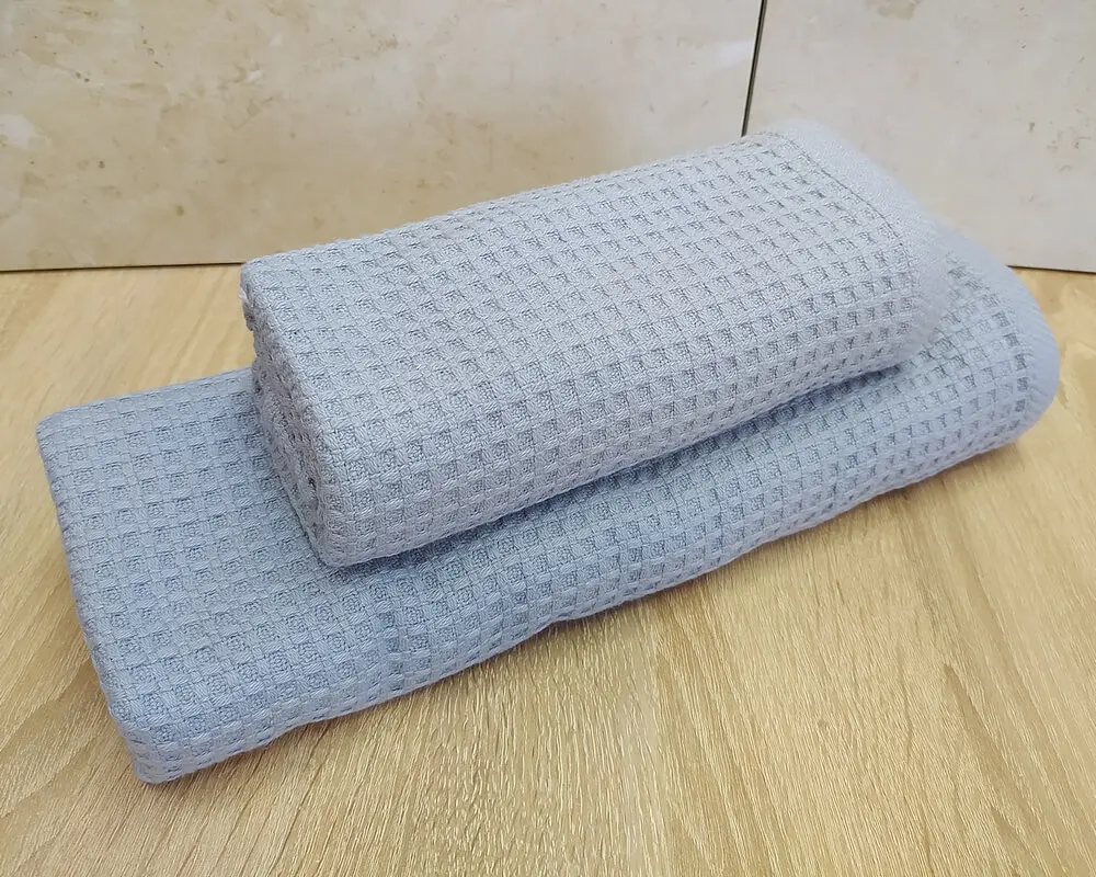 Набір турецьких вафельних рушників 50х90+70х140 Mercan Blue - фото 2