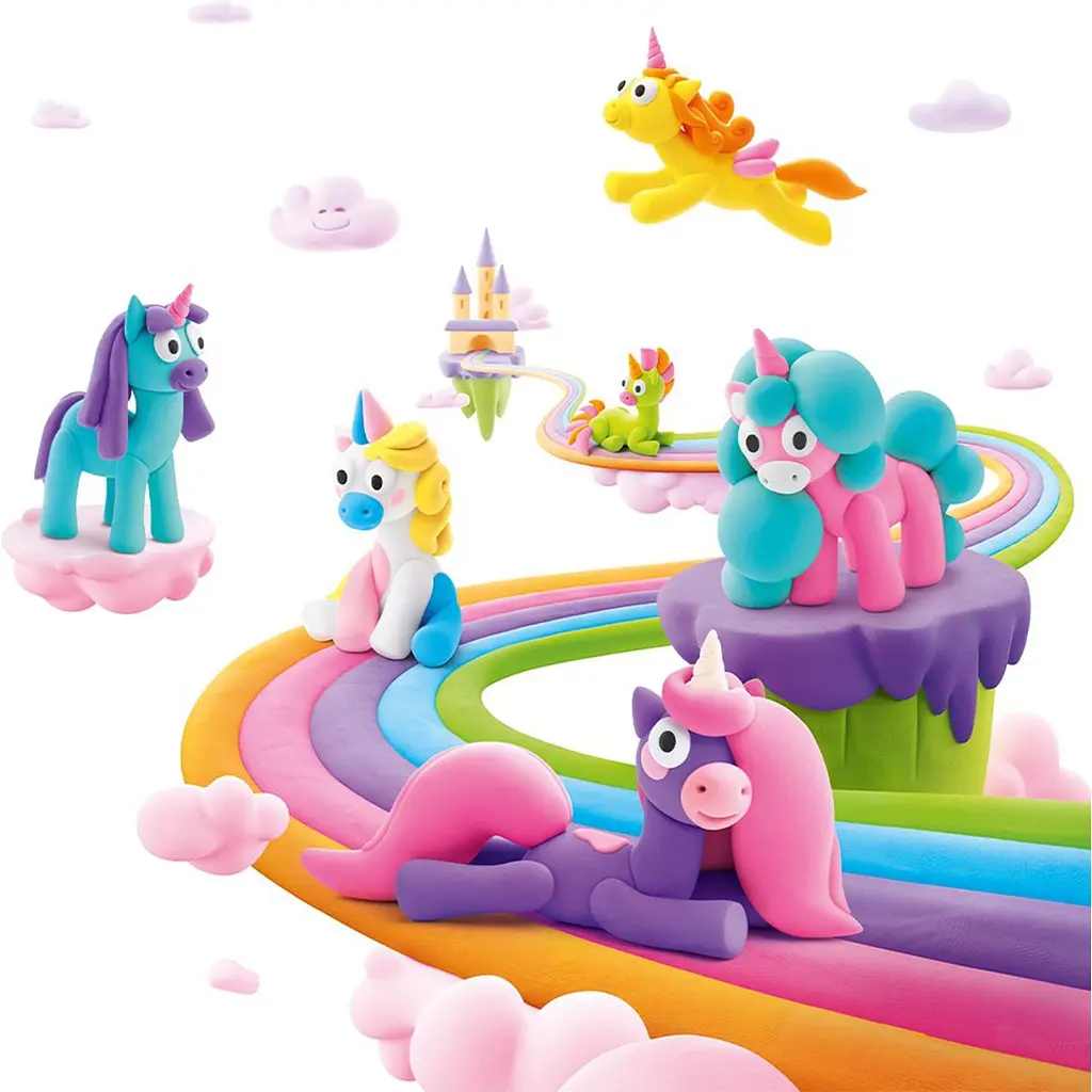 Меганабір пластиліну що самостійно твердіє Ліпака Райдужні єдинороги (15028-UA01) - фото 5