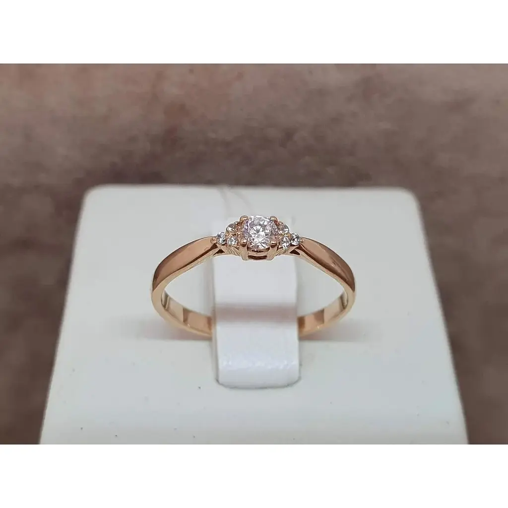 Золоте кільце Qvaliz з фіанітами. К01005КР 17 - фото 4