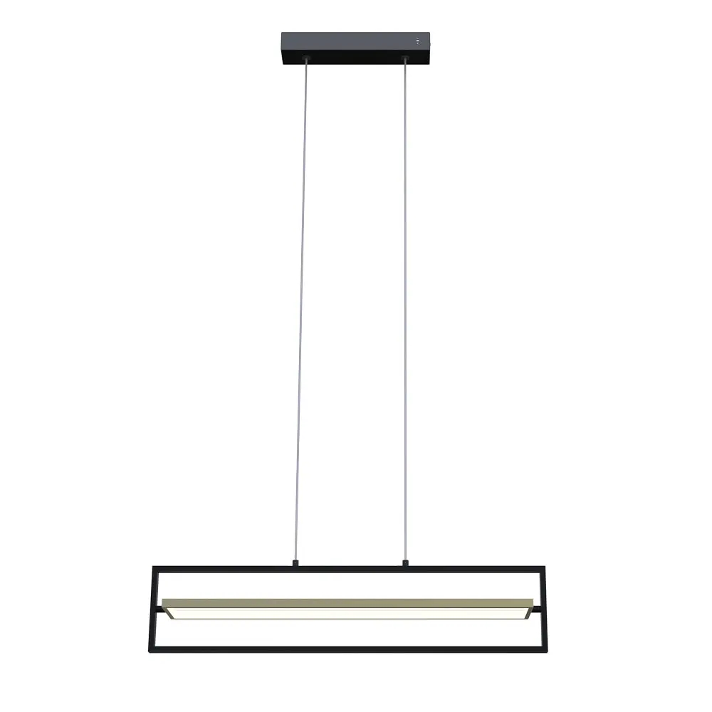 Світильник LED smart PRADA-P+пульт 90W 3000-5000K IP20 прямокутник чорно-золотий Violux ( 220745 )