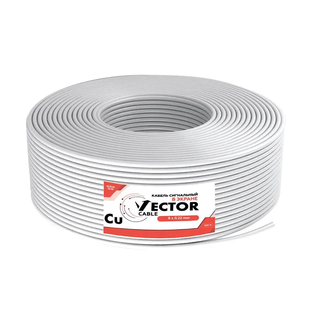 Кабель сигнальний Vector 8х0.22 Cu екран 100m (35-00026) - фото 2