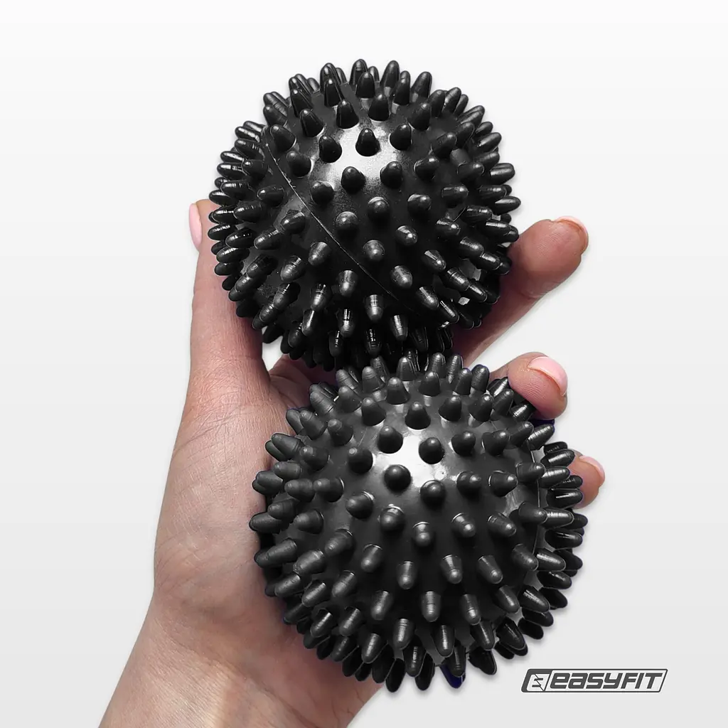 Масажний м'ячик EasyFit PVC 7.5 см жорсткий чорний - фото 8