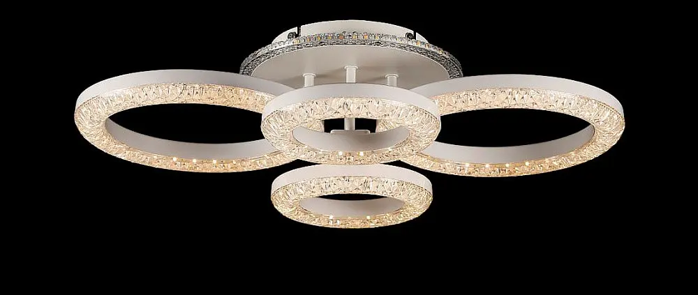 Люстра стельова LED Splendid Ray L2722/2+2, 4 лампи, білий, сучасний стиль, з пультом, димер, 15 см висота, 57 см діаметр - фото 2