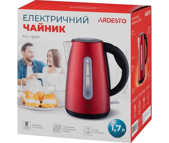 Електрочайник Ardesto EKL-F300R 1.7 л червоний - фото 5