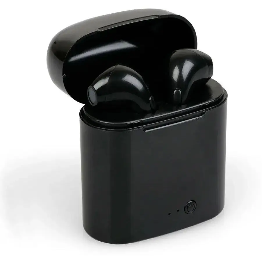 Бездротові навушники TWS Bluetooth i7S з боксом для зарядки Black (au006-hbr) - фото 2