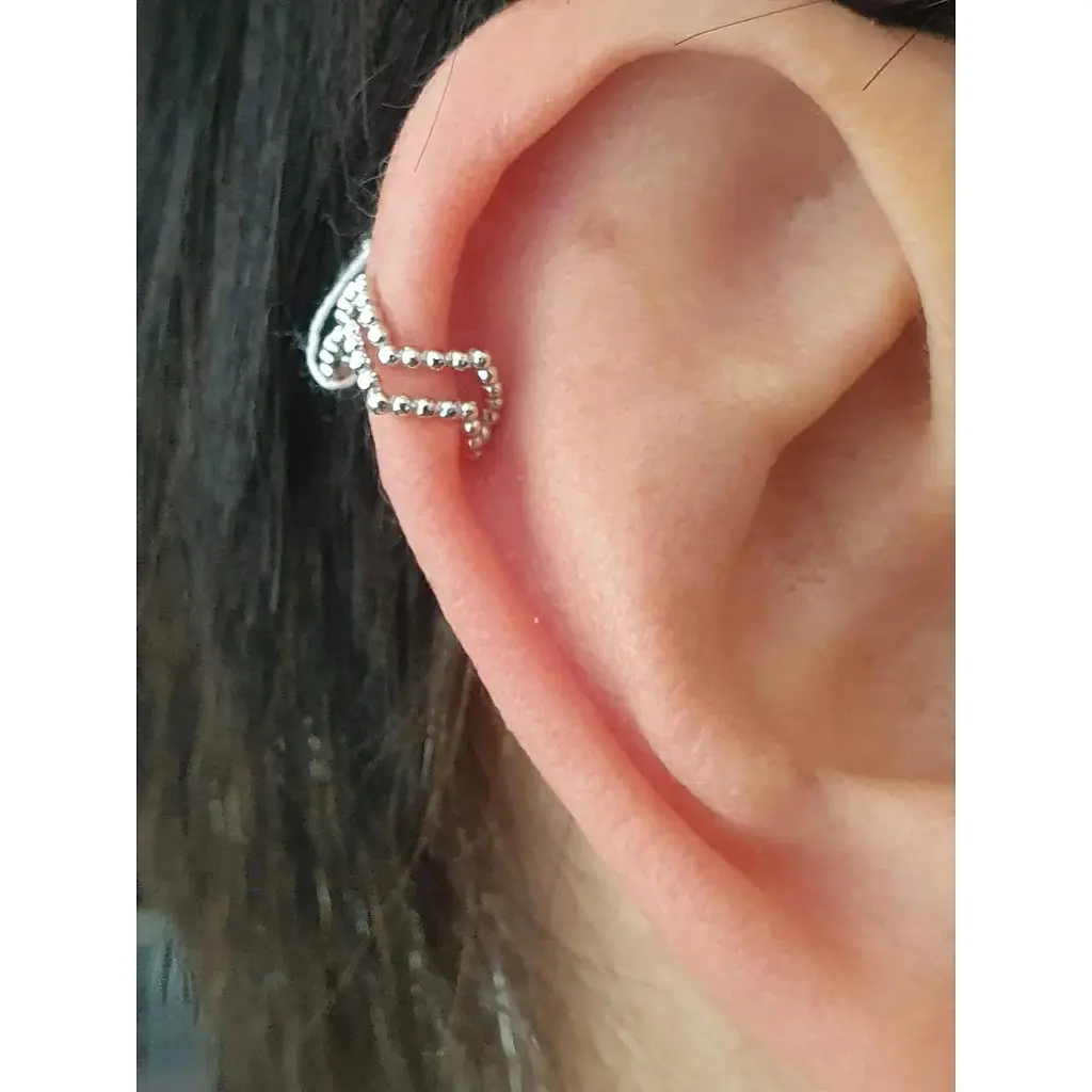 Серебряная серьга-кафф на хеликс Umax. 70125U - фото 2