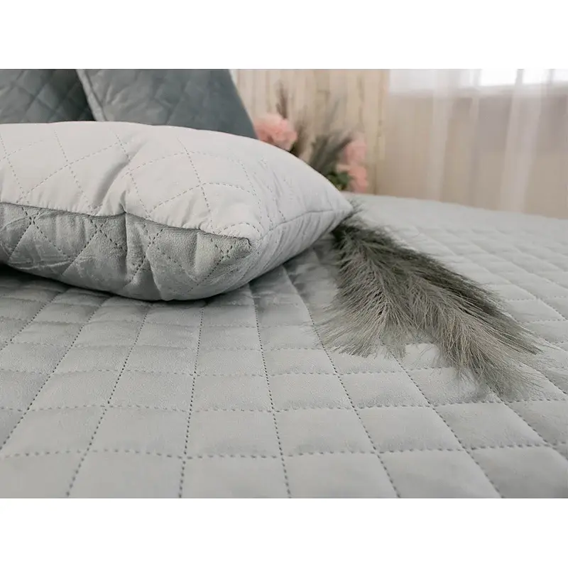 Двостороння декоративна подушка Руно Velour Dark grey ромб 40х40 см темно-сіра - фото 4