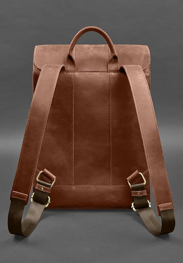 Кожаный рюкзак Brit светло-коричневый Crazy Horse - фото 4