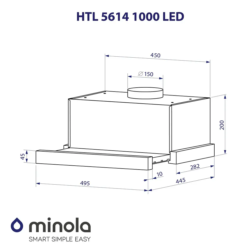 Витяжка телескопічна MINOLA HTL 5614 I 1000 LED - фото 12