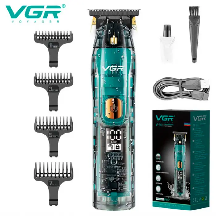 Акумуляторна машинка для стрижки волосся з тримером для бороди VGR V-961 5 Вт - фото 2