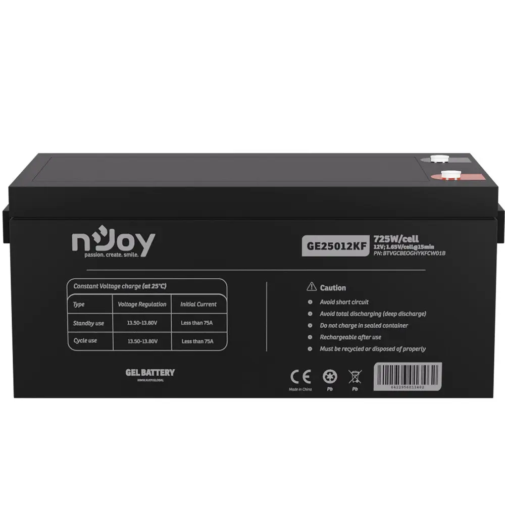 Акумуляторна батарея Njoy GE25012KF 12V 250AH (BTVGCBEOGHYKFCW01B) GEL - фото 2