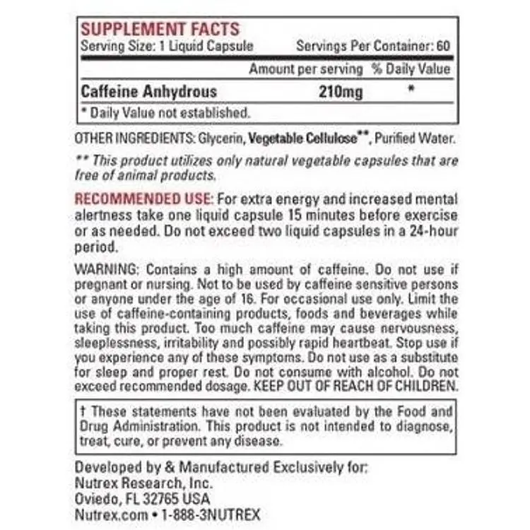 Кофеїн Nutrex Research Lipo-6 Сaffeine 60 капсул - фото 2