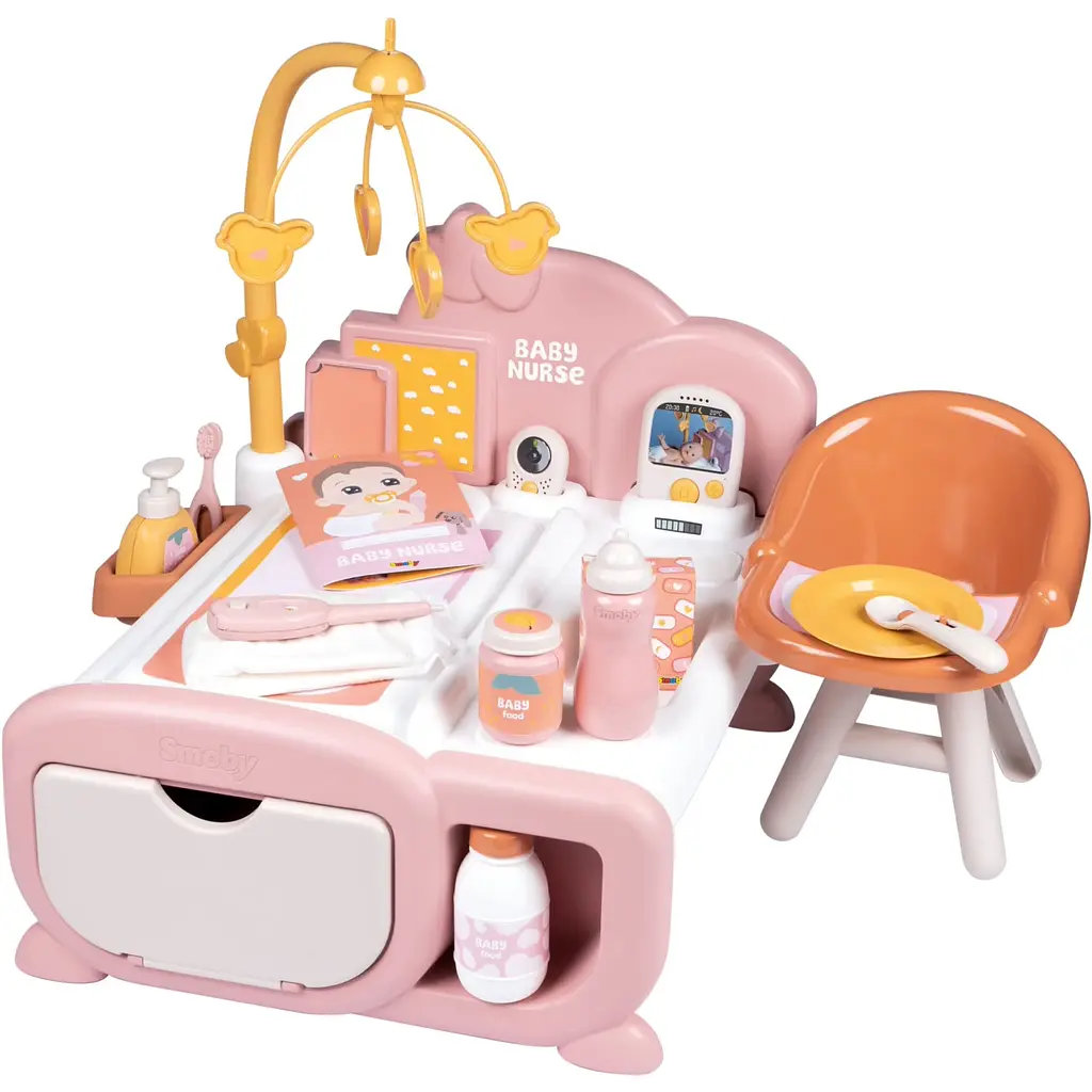 Ігровий центр Smoby Toys Бебi Ньорс. Дитяча кімната зі звуковим ефектами та аксесуарами терракотова пудра (7600220393)