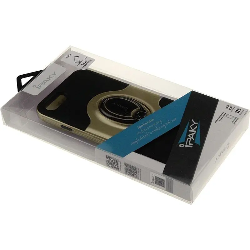 Чохол-накладка iPaky PC Bumper Soft case with 360 finger ring holder iPhone 7 Gold - фото 2