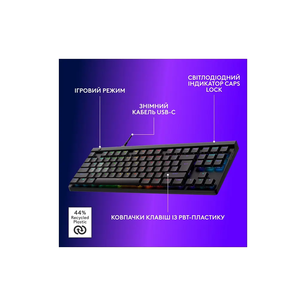 Клавіатура Logitech G515 Rapid TKL Wired USB UA Black (920-013861) - фото 6