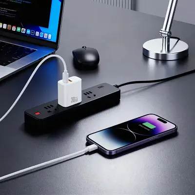Зарядний пристрій XO 1xUSB 22.5W + 1xUSB-C PD30W white (CE42.white) - фото 10