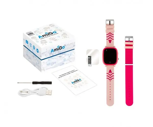 Детские смарт-часы Amigo GO005 4G WIFI Thermometer Pink Розовые - фото 9